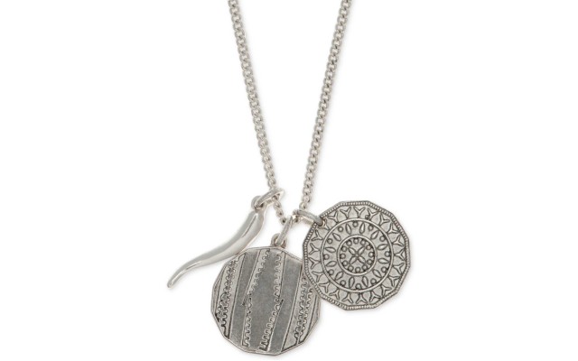 Silver-Tone Triple Pendant Necklace – Silver