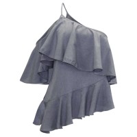 RACHEL Rachel Roy Flounce Top (Medium Blue, M)