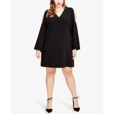 Rachel Rachel Roy Women's Curvy Plus Cold-Shoulder Shift Dress