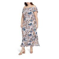 Rachel Roy Plus Size Women’s Wonderlust Off The Shoulder Maxi Dress (Blush, 3X)