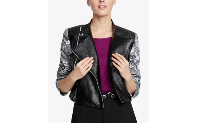  Woman’S Charlie Moto Jacket (Gray,XS)