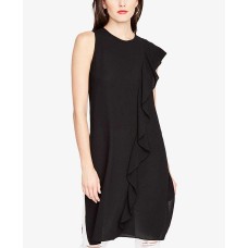 Rachel Roy Womens Ruffle-Trimmed Tunic Dress (Black, S)
