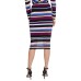  Womens Sweater Striped Pencil Skirts