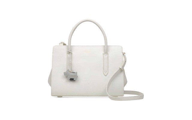  Liverpool Street Zip-top Chalk Leather Tote