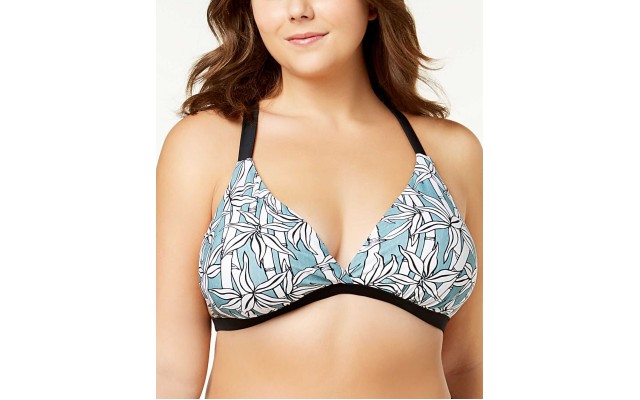  Plus Size Strappy-Back Top Women’s Swimsuit (Black, 24W)