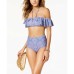  Majorelle High-Waist Cheeky Strappy Bikini Bottoms (Navy, Small)