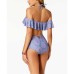  Majorelle High-Waist Cheeky Strappy Bikini Bottoms (Navy, Small)