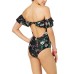  Women's Ruffle Off-The-Shoulder Cheeky One-Piece Swimsuit