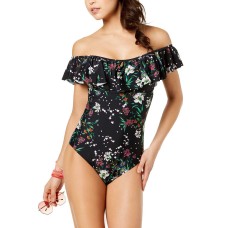 Raisins Women's Ruffle Off-The-Shoulder Cheeky One-Piece Swimsuit