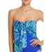  Flyaway One-Piece Bandeau Swimsuit (Blue, 6)