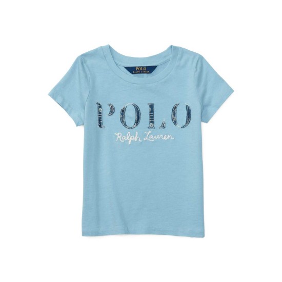 Ralph Lauren Graphic-Print Cotton T-Shirt (Bolivian Blue 2/2T)
