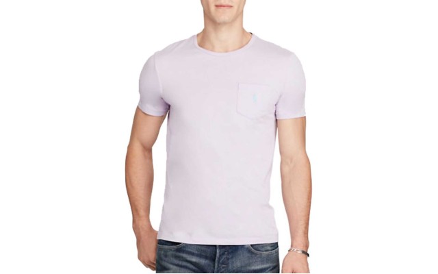  Jersey Pocket Crew Neck T-Shirt (Purple, S)