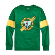 Ralph Lauren Kids Skiing Teddy Bear Shirt (Green, XL)