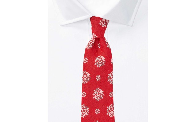 Ralph Lauren Men’s Bandana Tie (Red, 3” wide)