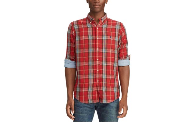  Men’s Big & Tall Classic Fit Double-Faced Cotton Shirt (Plaid Red, 2XLT)