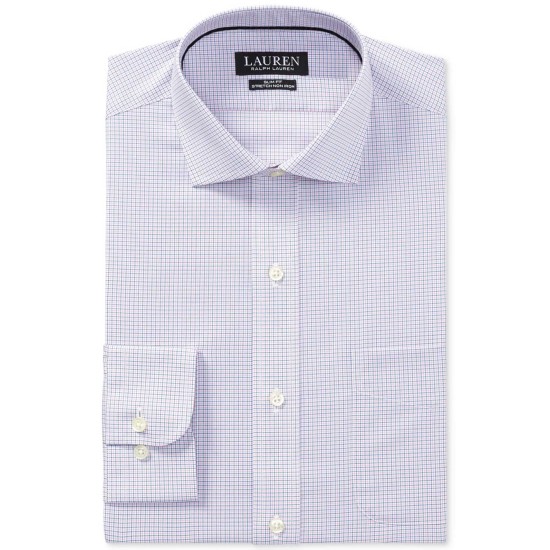  Men’s Dress Shirt (Pink/Blue, 17.5×36/37)