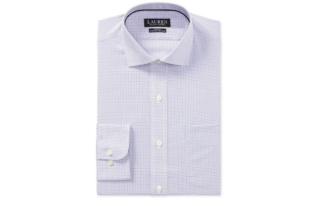  Men’s Dress Shirt (Pink/Blue, 17.5×36/37)