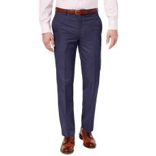 Ralph Lauren Mens Flat Front Checked Trousers (Navy, 38X32)