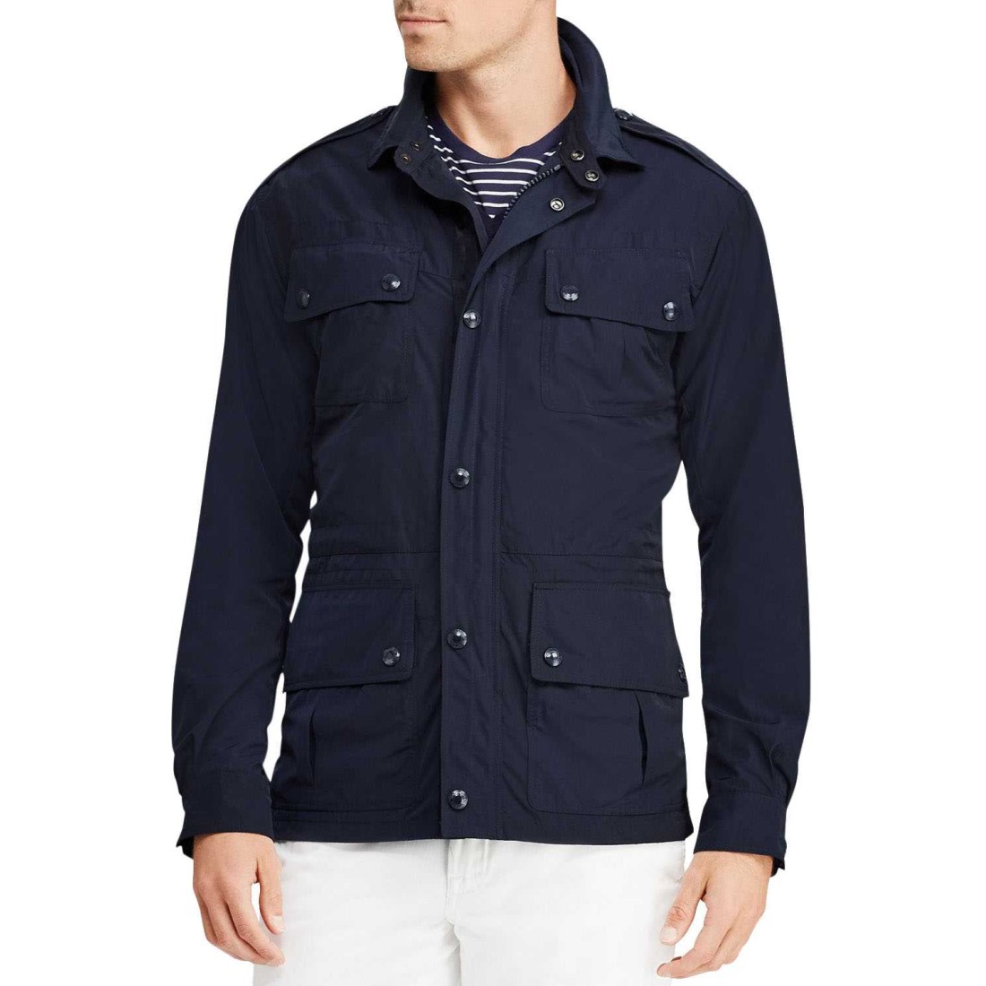 Ralph Lauren Mens Large Full-Zip Paratrooper Jacket (Blue, L)