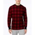 Ralph Lauren Men’s Plaid Waffle-Knit Thermal Crew (Red, S)