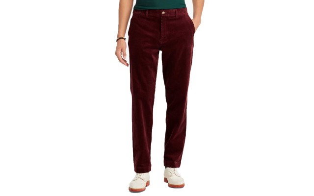  Men’s Stretch Classic Fit Pants (Red, 33X32)