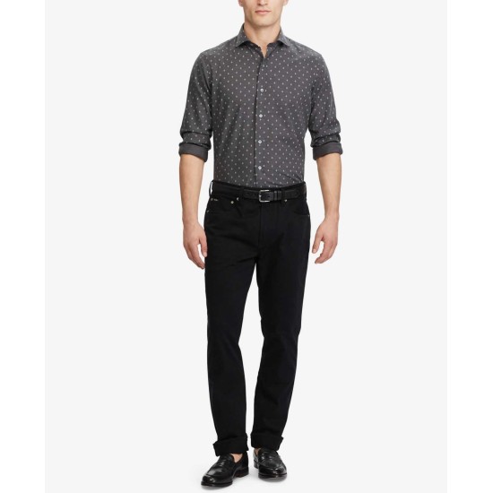 Ralph Lauren Men’s Stretch Straight Fit Khaki Pants (Black, 32×32)