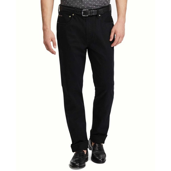 Ralph Lauren Men’s Stretch Straight Fit Khaki Pants (Black, 32×32)