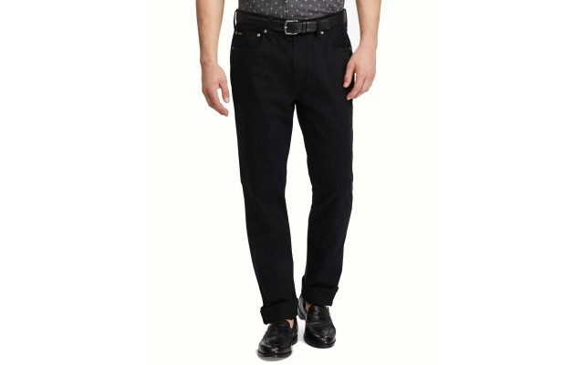Ralph Lauren Men’s Stretch Straight Fit Khaki Pants (Black, 32×32)