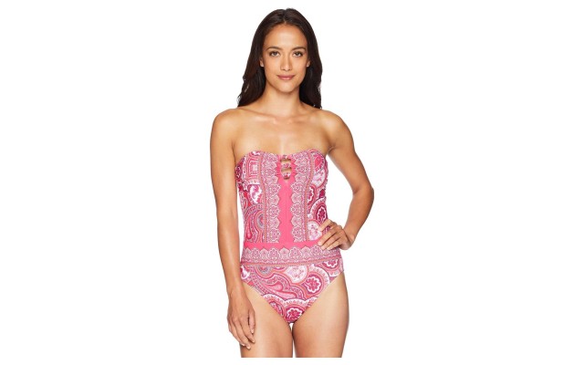 Ralph Lauren Women’s Aegean Paisley Bandeau One-Piece Swimsuit