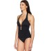 Ralph Lauren Women's Beach Club Solids Cocktail Halter One-Piece Swimsuit