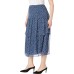  Women’s  Print Georgette Tiered Skirt (Navy, 3X)