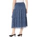  Women’s  Print Georgette Tiered Skirt (Navy, 3X)