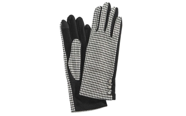 Ralph Lauren Womens Printed Touch Gloves (Black/White, XL)
