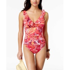Ralph Lauren Women's Tummy Control Printed Underwire One-Piece Swimsuit
