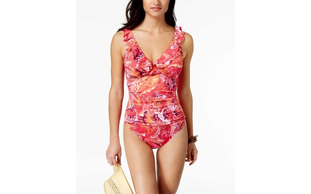Ralph Lauren Women's Tummy Control Printed Underwire One-Piece Swimsuit