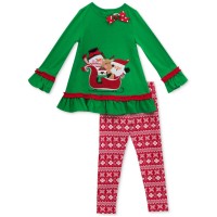 Rare Editions Baby Girls’ 2-Pc. Tunic & Leggings Set – Light Green (6-9 months)