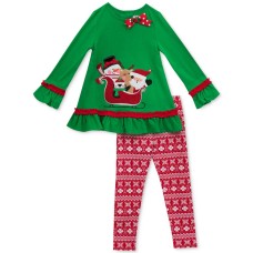 Rare Editions Baby Girls’ 2-Pc. Tunic & Leggings Set – Light Green (6-9 months)