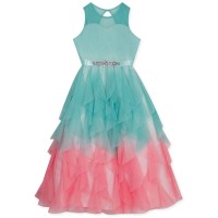 Rare Editions Big Girls Ombre Cascading Tulle Gown (16)
