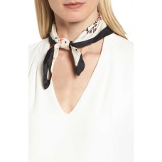 Rebecca Minkoff Twilight Floral Print Silk Bandana Scarf (White/Multi)