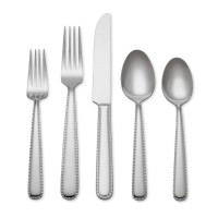 Reed and Barton Stitch 40 Piece  Flatware Set, Silver (service for 7)