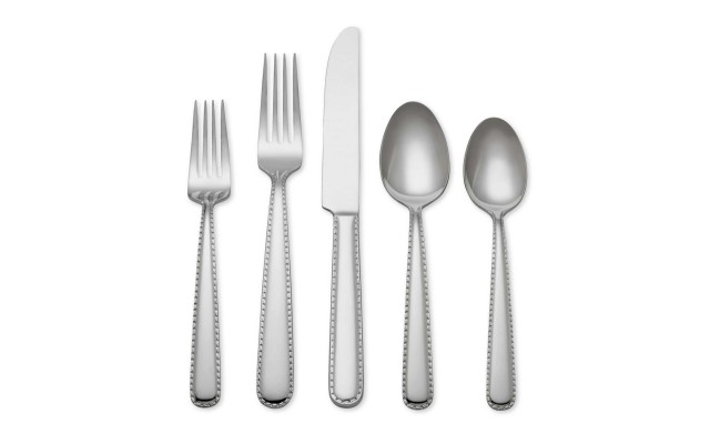  Stitch 40 Piece  Flatware Set, Silver (service for 7)