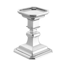 Reed & Barton Heritage Silvertone Metal Large Pillar Candle Holder, Silver