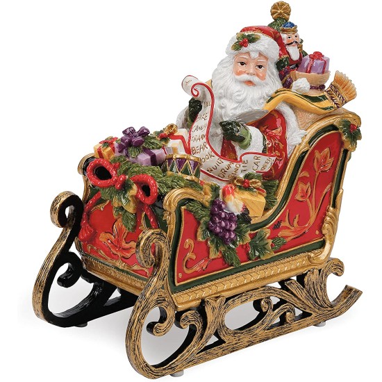 Regal Holiday Collection, Santa in Sleigh Musical Figurine