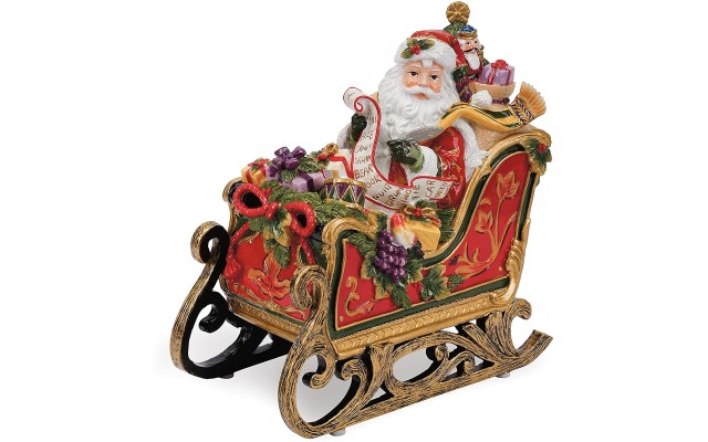 Regal Holiday Collection, Santa in Sleigh Musical Figurine