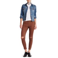 Rewash Frayed Skinny Pants Brown Junior Jeans J8762AWE, SIZE 11/30