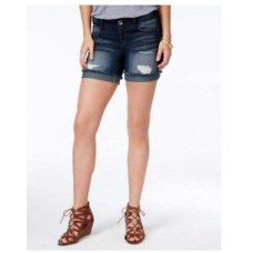 Rewash Juniors’ Ripped Cuffed Denim Shorts Size 1/25