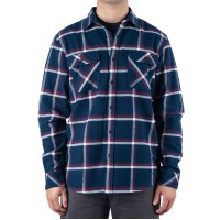 Rip Curl Men’s Coffs Regular-Fit Plaid Flannel Shirt (Navy, Medium S/S)