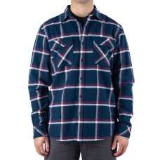 Rip Curl Men’s Coffs Regular-Fit Plaid Flannel Shirt (Navy, Medium S/S)