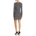  Animal-Print A-Line Mini Dress (Charcoal,S)