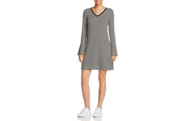  Women’s Bell Sleeve Stripe Tee Dress